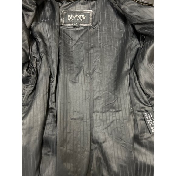 Wilson’s Leather Pelle Studio Genuine Leather Coat Parka Belted Jacket - Picture 9 of 12